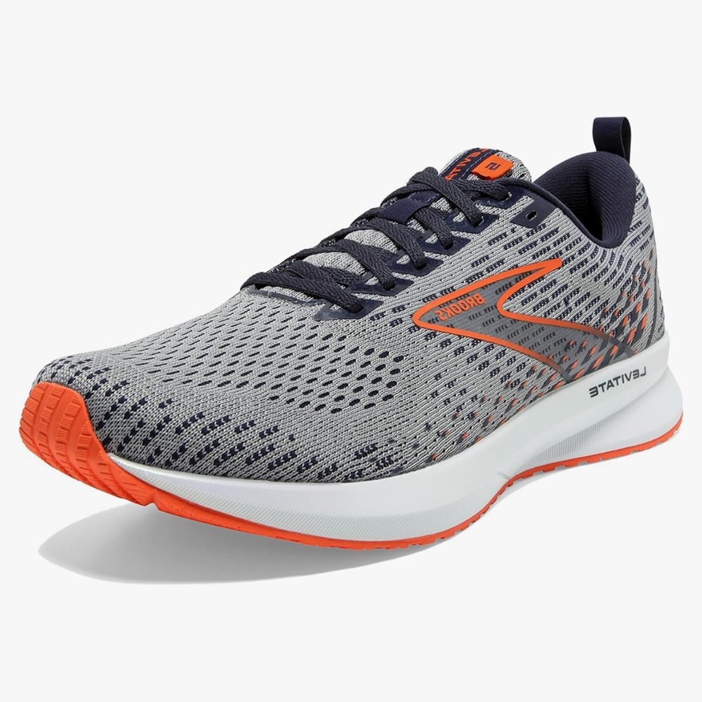Gray and Orange Running Shoes